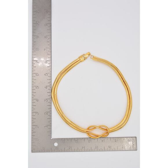 DL Auld Vintage Collar Necklace Knot Snake Omega Chain Gold Signed 1920s Bin3C - Picture 12 of 12